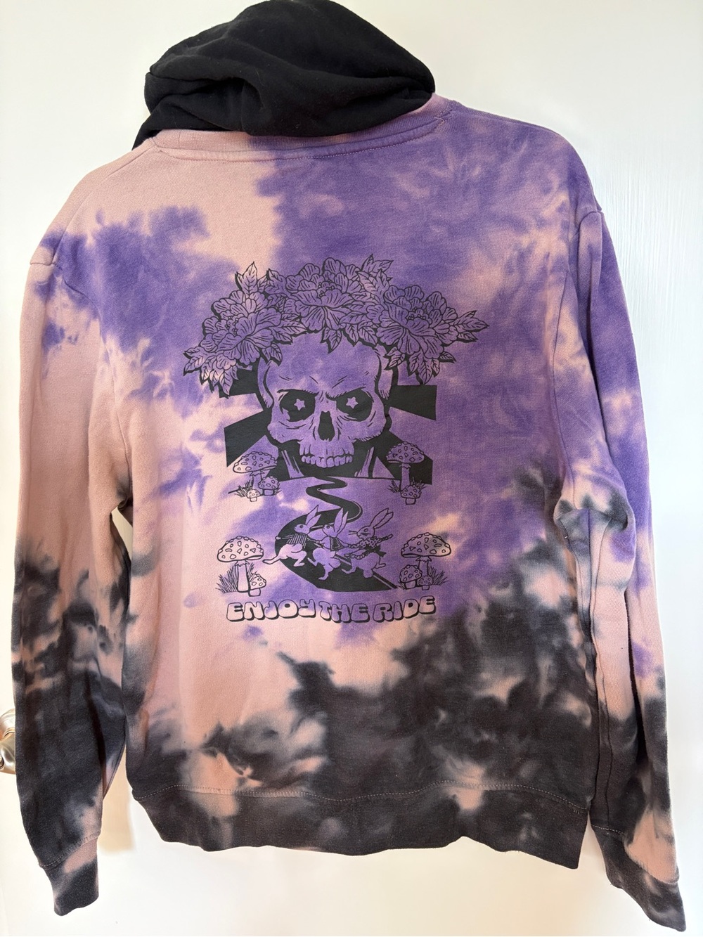 Tie-Dye Purple and Pink GraphicSweatshirt - Enjoy The Ride
